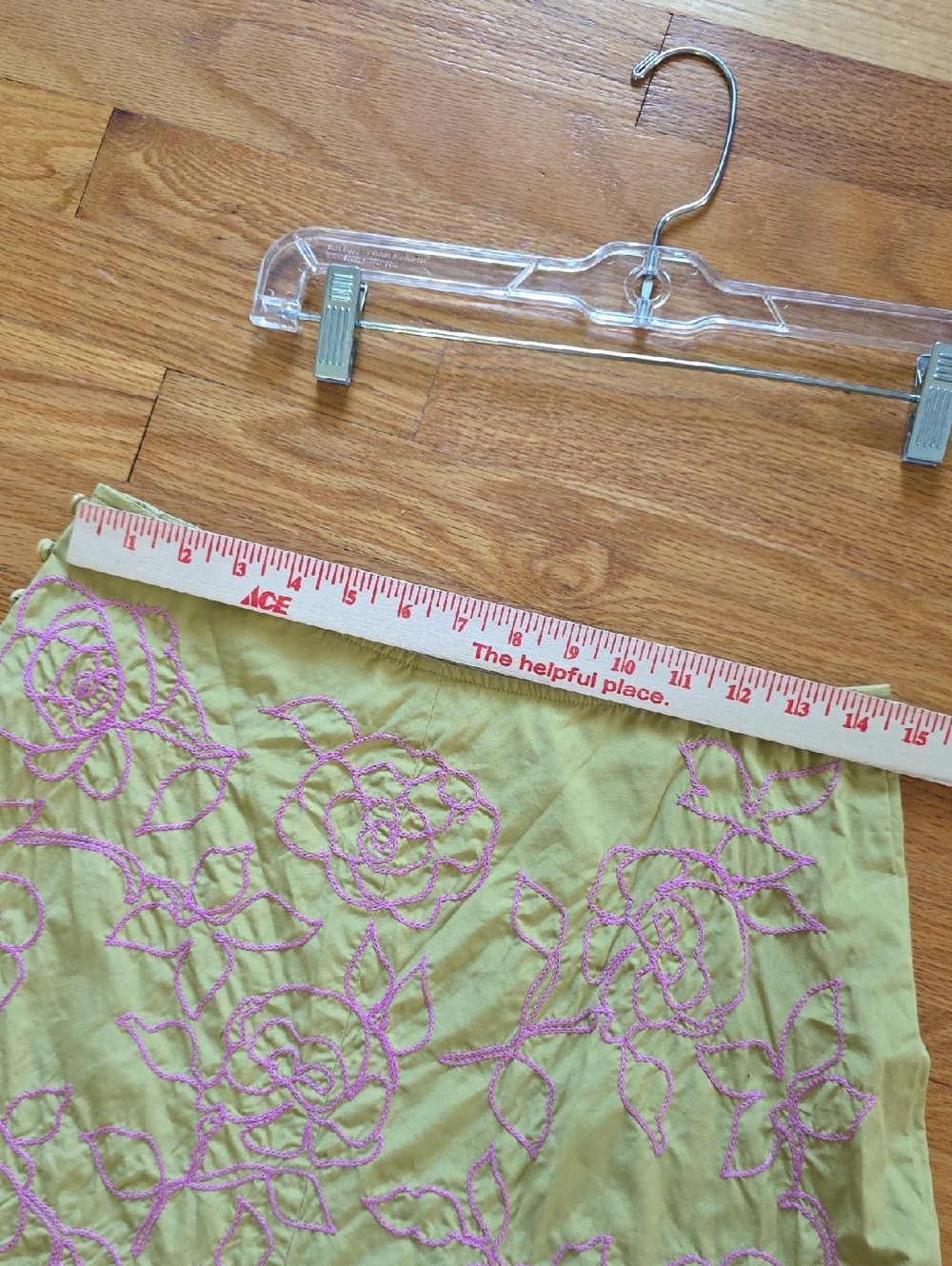 J. Jill A-Line Skirt Womens Size 8 Y2k Vintage Boho Fairy Green Pink Embroidery - Picture 6 of 10